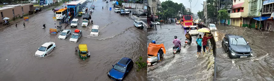 Traffic Jam in Hyderabad: హైదరాబాద్‌లో భారీ వర్షంతో ట్రాఫిక్ జామ్