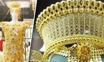Gold Attire: 10 కిలోల బరువు..రూ.10 కోట్ల విలువైన బంగారు డ్రెస్.. గిన్నిస్ బుక్లో చోటు Gold Attire: 10 కిలోల బరువు..రూ.10 కోట్ల విలువైన బంగారు డ్రెస్.. గిన్నిస్ బుక్లో చోటు