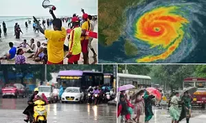 Cyclone Montha Landfall Begins: మొంథా తుఫాన్ ల్యాండ్ఫాల్ ప్రారంభం: ఏపీలో 7 జిల్లాలకు నైట్ కర్ఫ్యూ, వాహనాల రాకపోకలు నిషేధం! Cyclone Montha Landfall Begins: మొంథా తుఫాన్ ల్యాండ్ఫాల్ ప్రారంభం: ఏపీలో 7 జిల్లాలకు నైట్ కర్ఫ్యూ, వాహనాల రాకపోకలు నిషేధం!