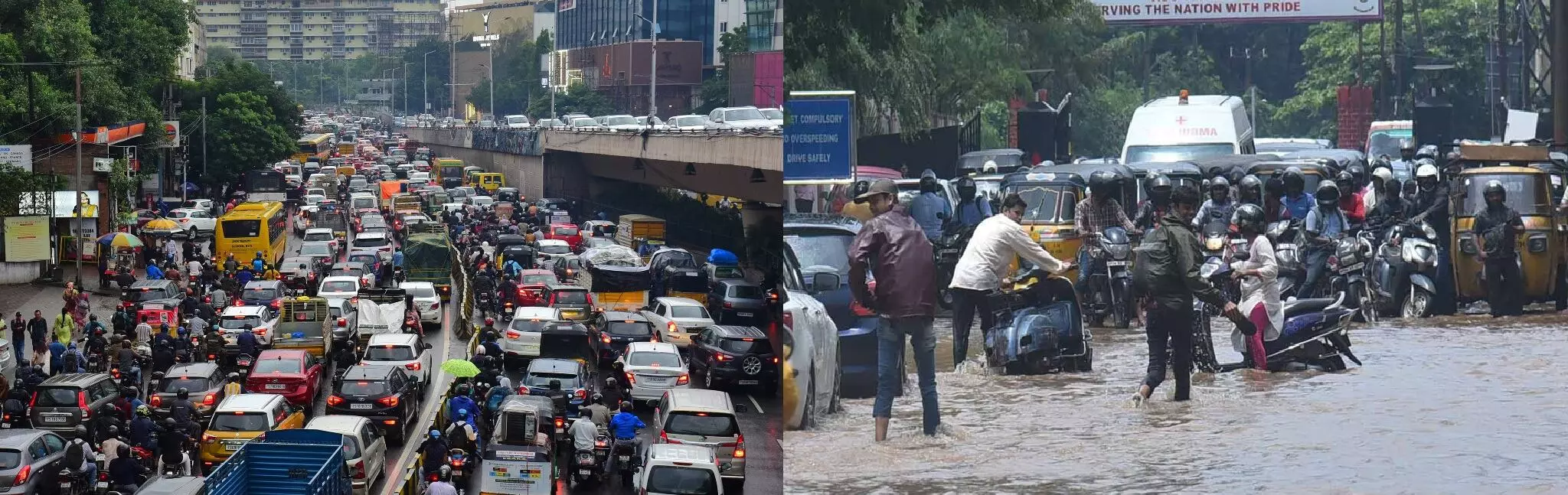 Heavy Traffic Jam in Hyderabad Hitech City: హైదరాబాద్ హైటెక్ సిటీ ప్రాంతంలో భారీ ట్రాఫిక్ జామ్: భారీ వర్షం కారణంగా వాహనదారుల అవస్థలు! Heavy Traffic Jam in Hyderabad Hitech City: హైదరాబాద్ హైటెక్ సిటీ ప్రాంతంలో భారీ ట్రాఫిక్ జామ్: భారీ వర్షం కారణంగా వాహనదారుల అవస్థలు!