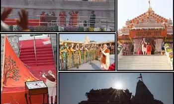 Grand Flag Hoisting at Balarama Temple: బాలరామ ఆలయంలో ఘన ధ్వజారోహణం: సూర్య చిహ్నం రహస్యంపై ఆసక్తి… పీఎం మోదీ చేత జరిగిన చారిత్రాత్మక ఘట్టం