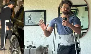 Hrithik Roshan Seen Using Crutches; ఊతకర్రల సాయంతో హృతిక్ రోషన్.. ఆందోళనలో అభిమానులు! అసలేం జరిగింది?